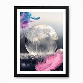 Crystal Ball With Feathers 2 Art Print