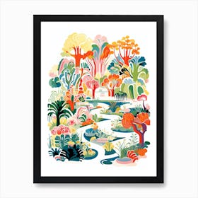 Huntington Desert Garden Usa Modern Illustration 3 Art Print