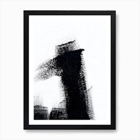 Black Ink On White. Abstract black paint background. Art Print