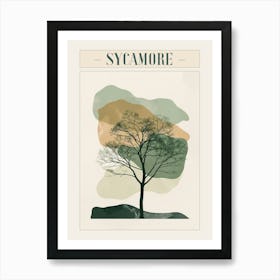 Sycamore Tree Minimal Japandi Illustration 4 Poster Art Print