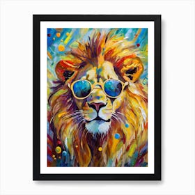 Lion In Sunglasses 1 Art Print