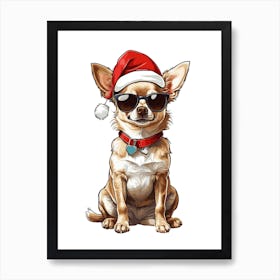 Christmas Chihuahua Dog Art Print