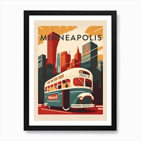 Minneapolis Vintage Travel Poster Art Print