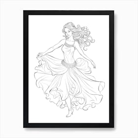 Line Art Inspired By The Dance 4 Art Print