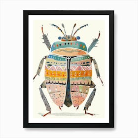 Colourful Insect Illustration Pill Bug 13 Art Print