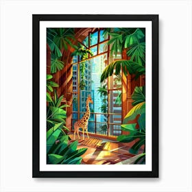 Giraffe In The Jungle Art Print