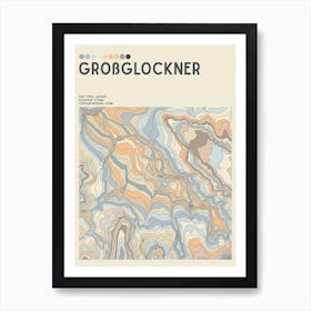 Grossglockner Austria Topographic Contour Map Art Print