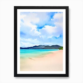 Cane Garden Bay, British Virgin Islands Watercolour Art Print