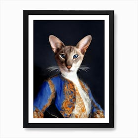 Siamese Cat Sir Athos Pet Portraits Art Print