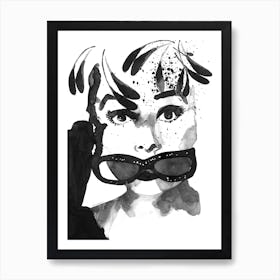 Audrey Feathers Art Print