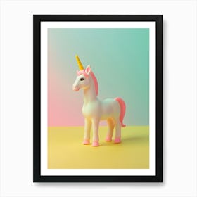 Pastel Toy Unicorn Portrait 4 Art Print