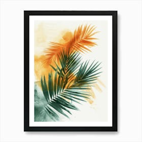 Watercolor Palm Leaves Art Print