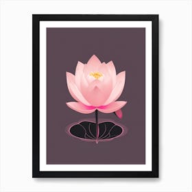 A Pink Lotus In Minimalist Style Vertical Composition 29 Art Print