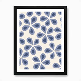 Daisy Florets | 01 – Blue Floral Art Print