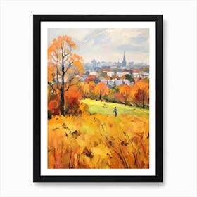 Autumn City Park Painting Primrose Hill London 2 Art Print
