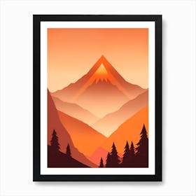 Misty Mountains Vertical Background In Orange Tone 5 Art Print