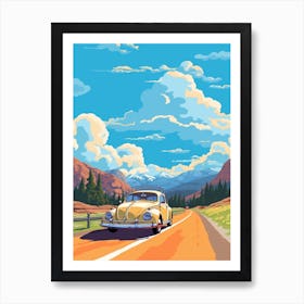 A Volkswagen Beetle In The The Great Alpine Road Australia 3 Art Print