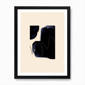 Black And Cream Abstract 2 Art Print