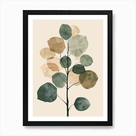 Linden Tree Minimal Japandi Illustration 3 Art Print