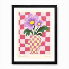 Spring Collection Pansies Flower Vase 1 Art Print