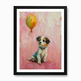 Cute Dog 5 With Balloon Art Print