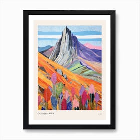 Glyder Fawr Wales 1 Colourful Mountain Illustration Poster Art Print