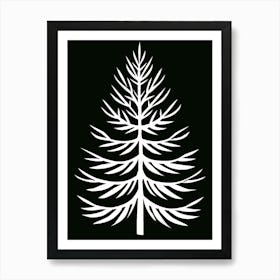 Fir Tree Simple Geometric Nature Stencil 1 Art Print