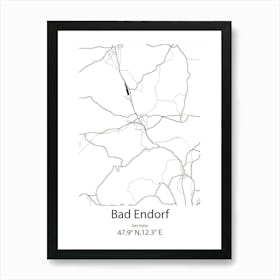 Bad Endorf,Germany Minimalist Map Art Print