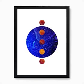 Circular Blue Planet Marble Artwork Art Print