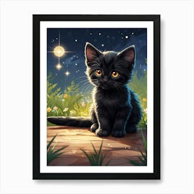 Black Kitten Art Print