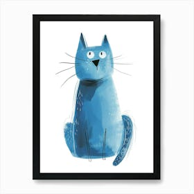 Ojos Azules Cat Clipart Illustration 8 Art Print