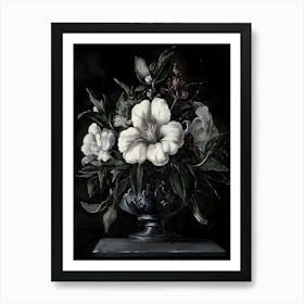 Dark Gothic Flowers In A Vase 3 Art Print