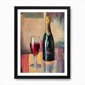 New Zealand Sparkling Wine Oil Painting Cocktail Poster Art Print