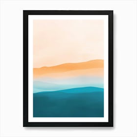 Abstract peaceful landscape soft color illustration Art Print