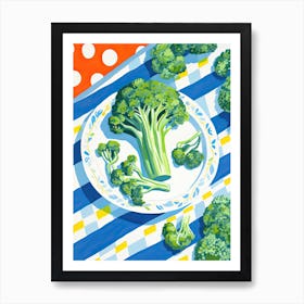 Broccoli Summer Illustration 1 Art Print