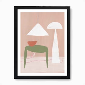 Mushroom Lamp Art Print