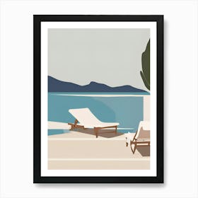 Lounge Chairs By The Sea Art Print