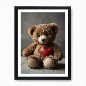 Teddy Bear With Heart Art Print