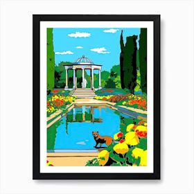 Versailles Gardens France, Cats Pop Art Style 3 Art Print