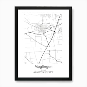 Moglingen,Germany Minimalist Map Art Print