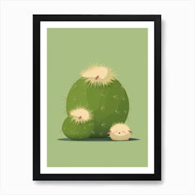 Hedgehog Cactus Illustration 5 Art Print