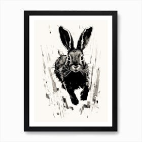 Rabbit Prints Black And White Ink 8 Art Print