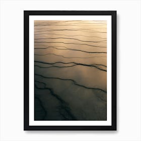 Sunset golden hour colors on an abstract detail shot of Yellowstone National Park Art Print