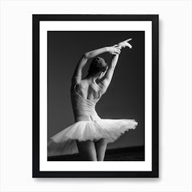 Ballerina In Black And White Art Print