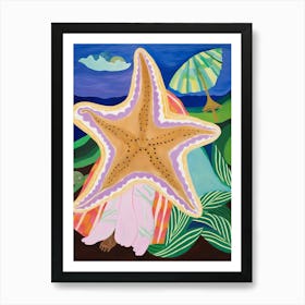 Maximalist Animal Painting Starfish 2 Art Print