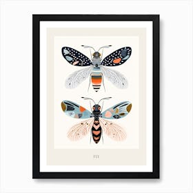 Colourful Insect Illustration Fly 11 Poster Art Print