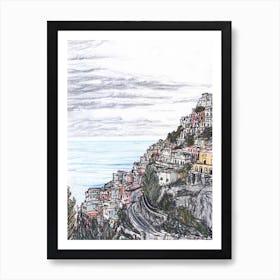 Houses In Positano Art Print