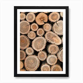 Wood Pile Art Print