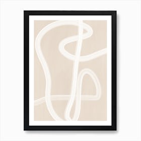 White Brush Stroke Poster No.1 Art Print