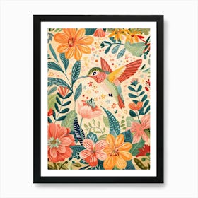 Humming Bird Drinking Nectar Art Print